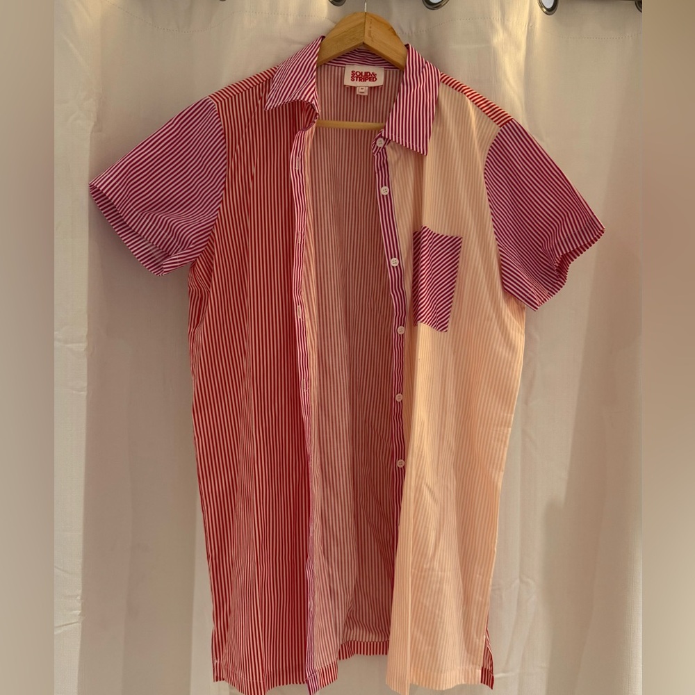 SOLID & STRIPED Red and Cream Casual Shirt